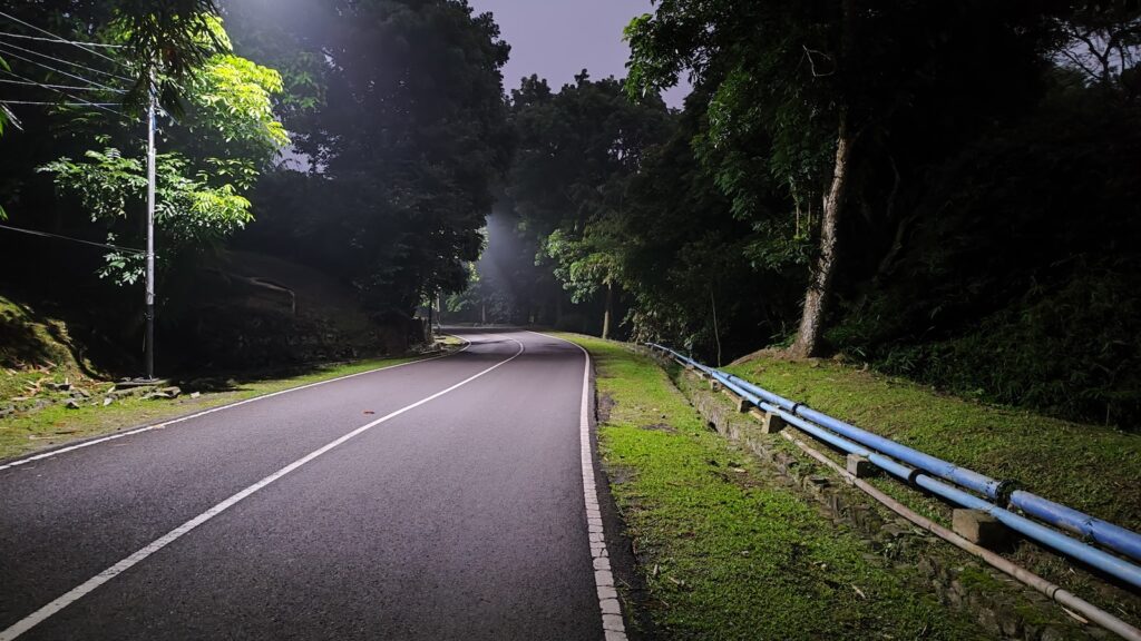 Picture of a road at dusk.